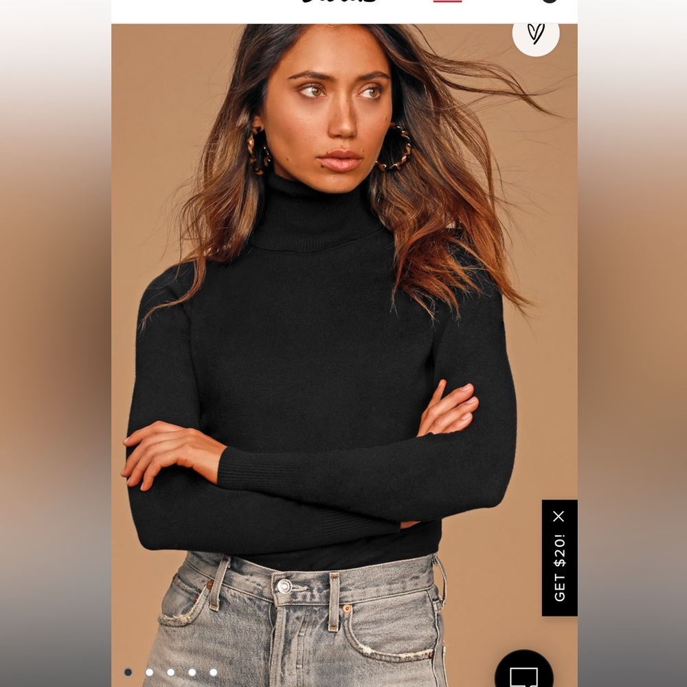 Lulus Black Knit Turtleneck NWT